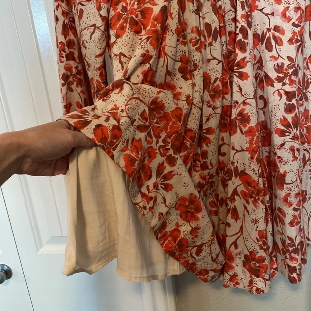 Free people floral long sleeve mini dress size XS - Picture 9 of 9
